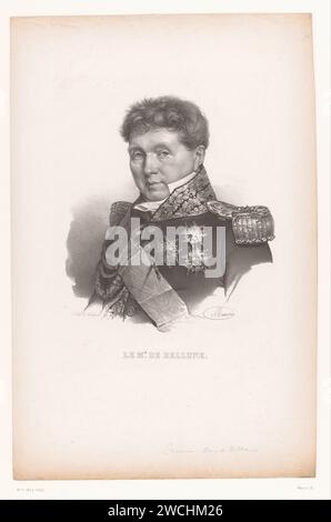 Portrait of Claude -Victor Perrin, Nicolas Maurin, 1825 - 1842 print  Paris paper  historical persons. commander-in-chief, general, marshal Stock Photo