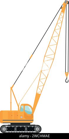 Silhouette of Mobile Crane Icon in Flat Style Stock Vector Image & Art ...
