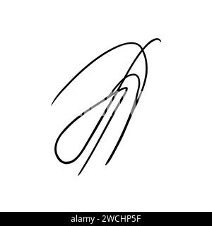 Vector signature. Autograph hand drawn. Scrawl signature. Handwritten autograph. Handwriting scribble by pen. Written black sign isolated on white Stock Vector