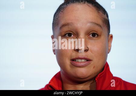 Shaunagh Brown during a press conference at The Cinema in The Power Station, London. Picture date: Tuesday January 16, 2024. Stock Photo