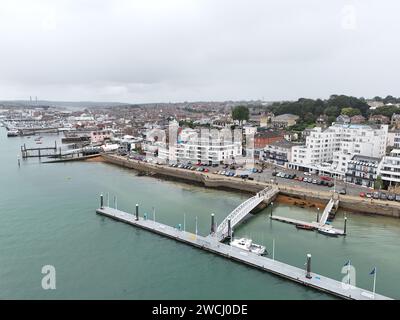 Cowes Isle of wight UK drone,aerial Stock Photo