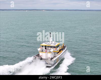 HST MILLIE  on Solent off Cowes Isle of Wight UK drone aerial Stock Photo