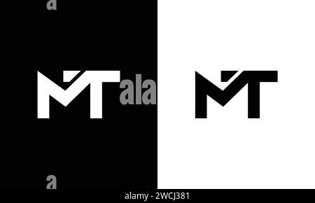 Letter TM or MT Logo Design Using letter T and M , MT or TM Monogram Stock Vector