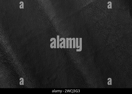 Black leather background texture. Full frame Stock Photo