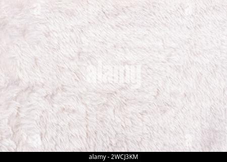 White faux fur fabric background texture. Full frame Stock Photo