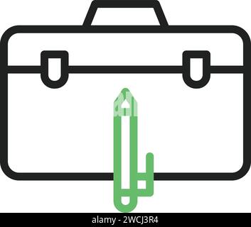 Briefcase and Pen icon vector image. Stock Vector