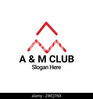 A and M Diamond Club Logo Design. Stock Vector