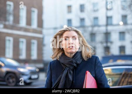 London, UK. 16th Jan, 2024. Penny Mordaunt MP, Leader of the House of Commons, Conservative minister Arriving at cabinet office Whitehall Credit: Richard Lincoln/Alamy Live News Stock Photo