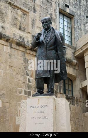 Statue of Sir Paul Boffa in Valletta Stock Photo