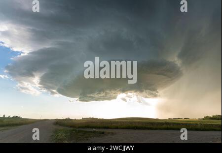 Prairie Summer Storms Saskatchewan Canada Ominous danger Stock Photo