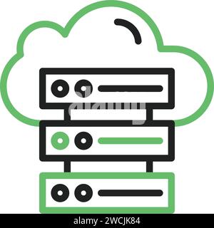 Server data cloud icon. Outline Server data cloud vector icon for web ...