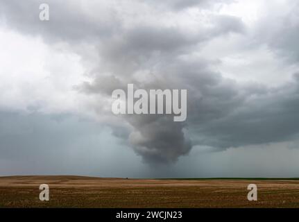 Prairie Summer Storms Saskatchewan Canada Ominous danger Stock Photo