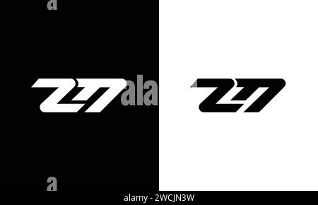 Letter ZM initial logo template Stock Vector