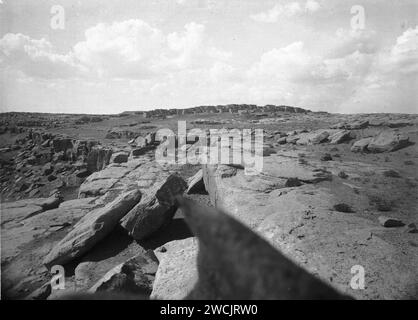 A distant view in the Hopi pueblo of Oraibi from the southwest, Arizona, ca.1898 Stock Photo