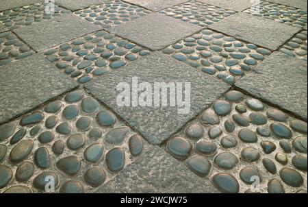 Impressive Unique Stone Floor of the Old Town of the Historic Center pf Arequipa, Peru, South America Stock Photo