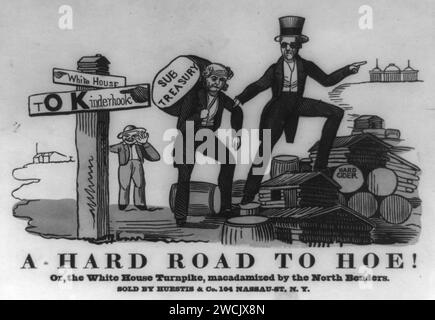 A hard road to hoe! Or, the White House Turnpike, macadamized by the north benders Stock Photo