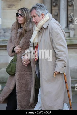 London, UK. 16th Jan, 2024. Image © Licensed to Parsons Media. 16/01/2024. London, United Kingdom. Service of Thanksgiving for Betty Boothroyd. Martin Bell, the former independent MP and BBC war reporter, attends a Service of Thanksgiving for the life and work of The Rt Hon the Baroness Boothroyd takes place in St Margaret's Church Westminster Abbey, London. Picture by Credit: andrew parsons/Alamy Live News Stock Photo