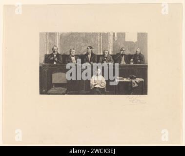 Churchgoers and an altar boy in the church, Auguste Danse, 1880 print ...