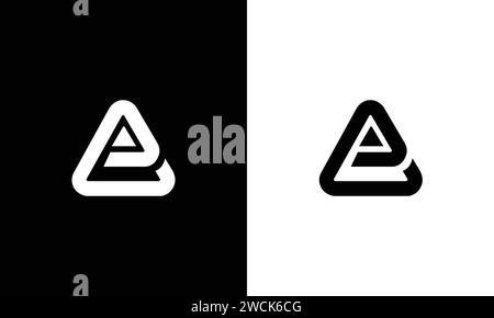 Professional and Minimalist Letter EP PE Logo Design, Editable in Vector Format in Black and White Color Stock Vector