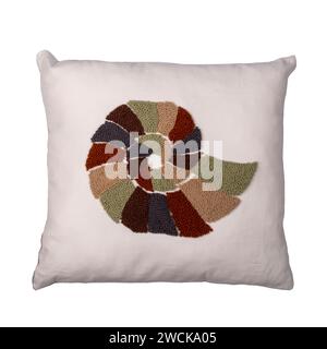 luxury decorative pillow with figure isolated on white background Stock Photo
