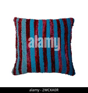 luxury decorative pillow with stripes isolated on white background Stock Photo