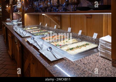 Delicious food on the buffet table in the restaurant. Stock Photo
