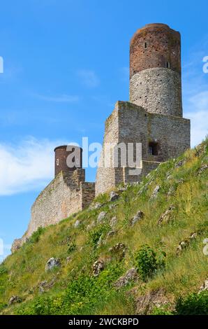 Ruins of the medieval royal castle in Checiny, Swietokrzyskie Voivodeship, Poland. Stock Photo