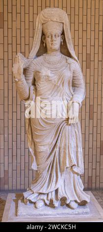 Parthian/Hatran statue of Abu Bint Deimon, wife of Sanatruq I, from Hatra, Iraq, now in Iraq Museum, Baghdad. Stock Photo