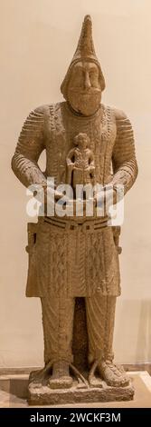 Parthian/Hatran statue of army commander from Hatra, Iraq, now in Iraq Museum, Baghdad. Stock Photo