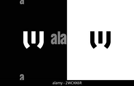 UW WU Logo Design, Creative Minimal Letter WU UW Monogram Stock Vector