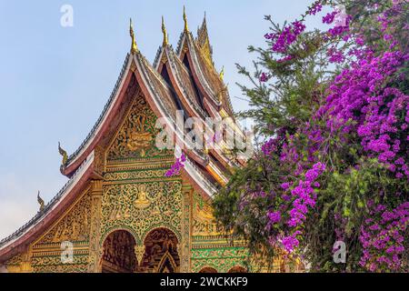 The Royal Palace Temple (Haw Pha Bang) built to house the most sacred statue of Buddha in Luang Prabang, Laos Stock Photo