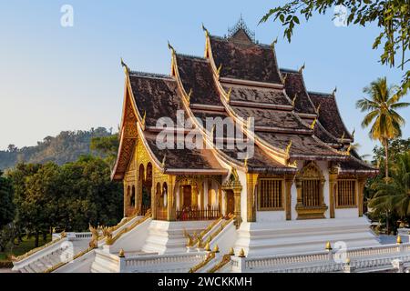 The Royal Palace Temple (Haw Pha Bang) built to house the most sacred statue of Buddha in Luang Prabang, Laos Stock Photo