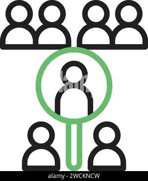 Employees Search icon vector image. Stock Vector