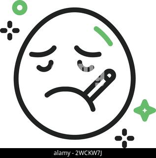Face with Thermometer icon vector image. Stock Vector