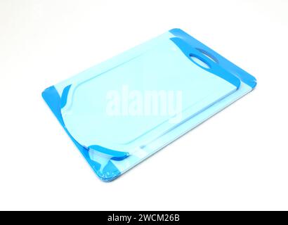 Set of Turquoise Plastic Chopping Boards Stock Photo