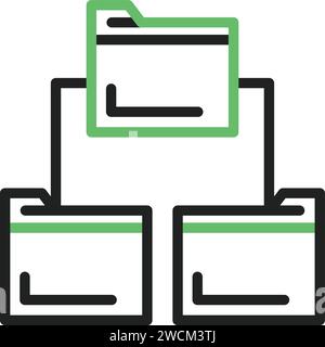 Folders Sharing Data icon vector image. Stock Vector