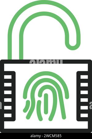 Fingerprint Lock icon vector image. Stock Vector
