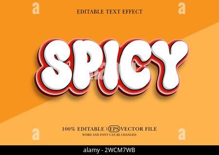 Text Style Editing and 3D Spicy Text Effects Stock Vector