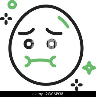 Nauseated Face icon vector image. Stock Vector