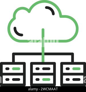 Multiple Cloud Servers icon vector image. Stock Vector