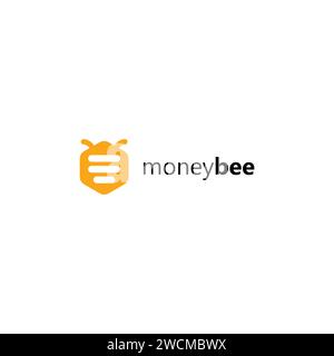Money Bee Logo. hexagon Bee Logo Vector Stock Vector