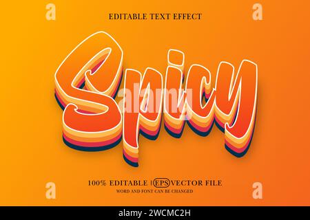 Text Style Editing and 3D Spicy Text Effects Stock Vector