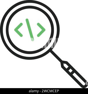 Search from Code icon vector image. Stock Vector
