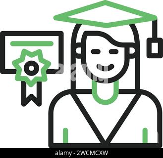 Receiving Diploma icon vector image. Stock Vector