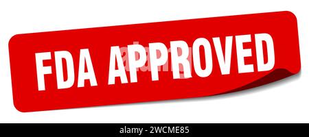 fda approved sticker. fda approved rectangular label isolated on white background Stock Vector