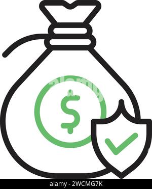Secure Money icon vector image. Stock Vector
