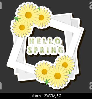 Beautiful color illustration on theme of celebrating annual holiday Hello Spring Stock Vector
