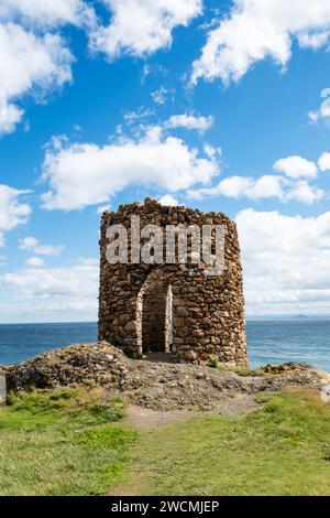 Lady's Tower at Elie Ness in the East Neuk of Fife, Scotland, was built in the late-18th century as a dressing room for Lady Anstruther when bathing. Stock Photo