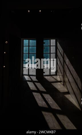 A window bringing in light from above at The Getty Center Stock Photo