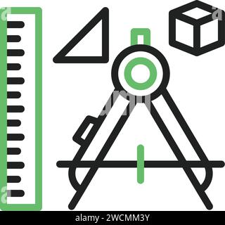 Studying Geometry icon vector image. Stock Vector